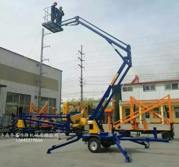 河北邯郸公共设施路灯管理处拖车折臂式升降平台    